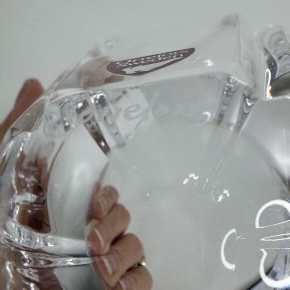 Orrefors Crystal Bowl Orion Bowl Candy Dish Sweden Art Glass Lars Hellsten - Picture 7 of 7